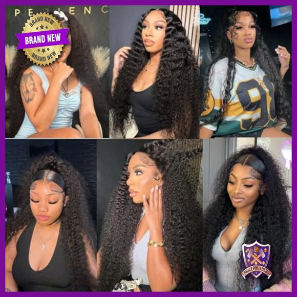 13x6 HD Lace Front Wig Human Hair Deep Wave Pre Plucked Glueless 28in main image 6